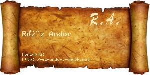 Réz Andor névjegykártya