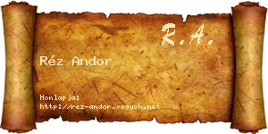 Réz Andor névjegykártya