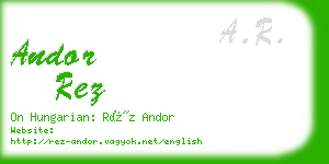 andor rez business card